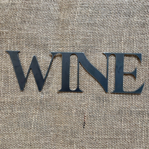 ‘Wine’ Metal Word Wall Art script sign