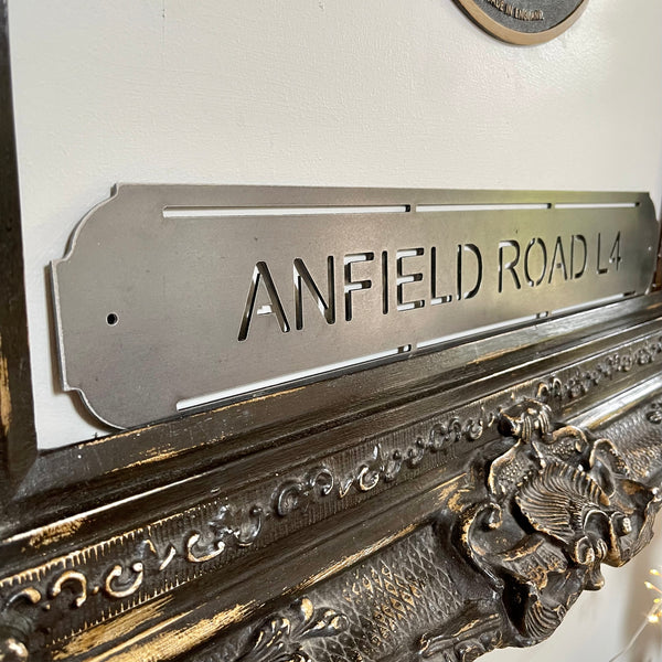 ‘Anfield Road L4’ Liverpool Football Club Metal Street Sign