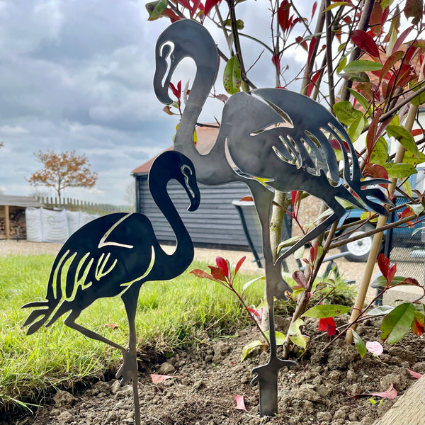 Flaming Flamingo Garden Stake