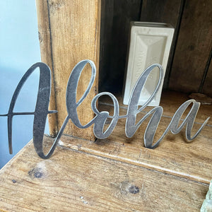 ‘Aloha’ Metal Word Wall Art Sign