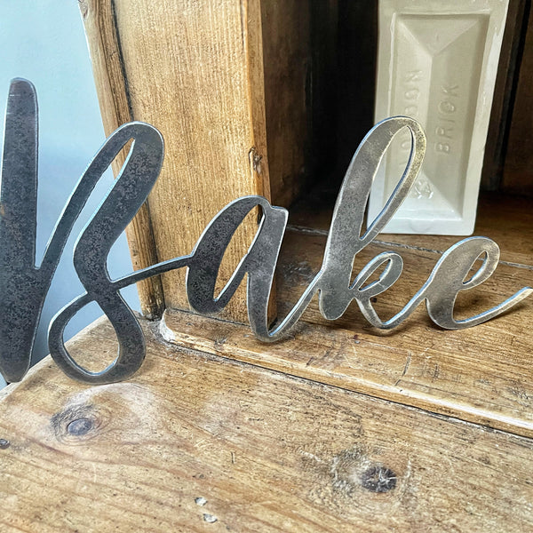 ‘Bake’ Metal Word Wall Art Sign