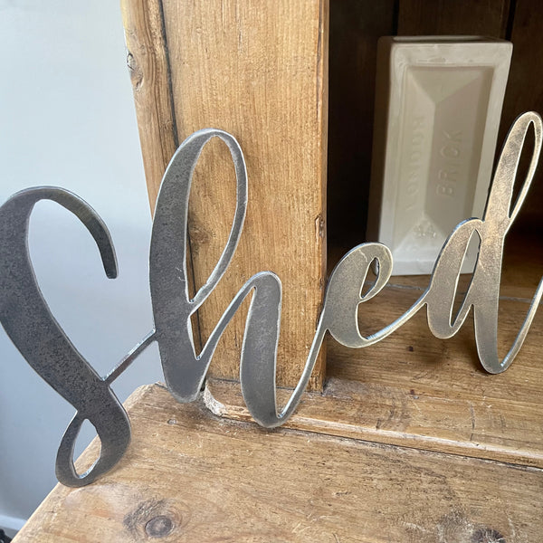 ‘Shed’ Metal Word Wall Art Sign