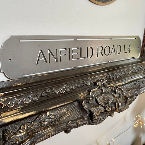 ‘Anfield Road L4’ Liverpool Football Club Metal Street Sign