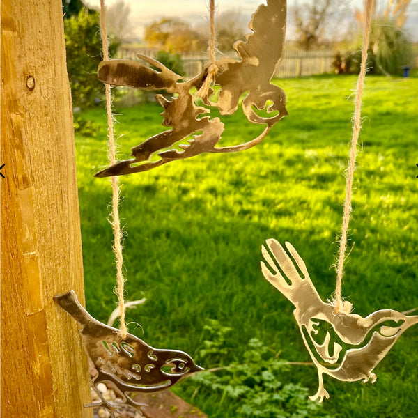 Great Tit Filigree Garden Bird Metal Tree Mobile