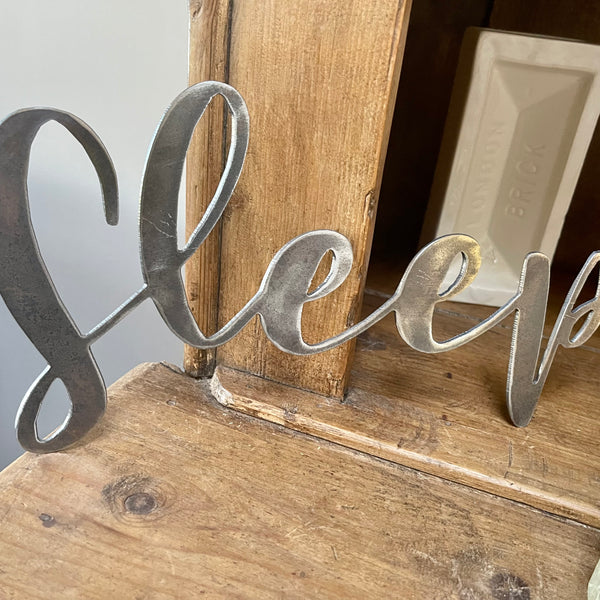 'Sleep' Metal Word Sign Wall Art Plaque