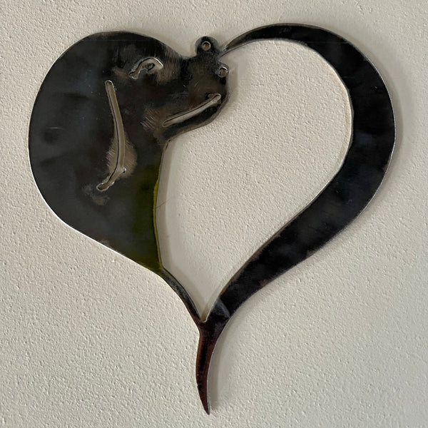 Metal Dog Heart Tree Window Mobile