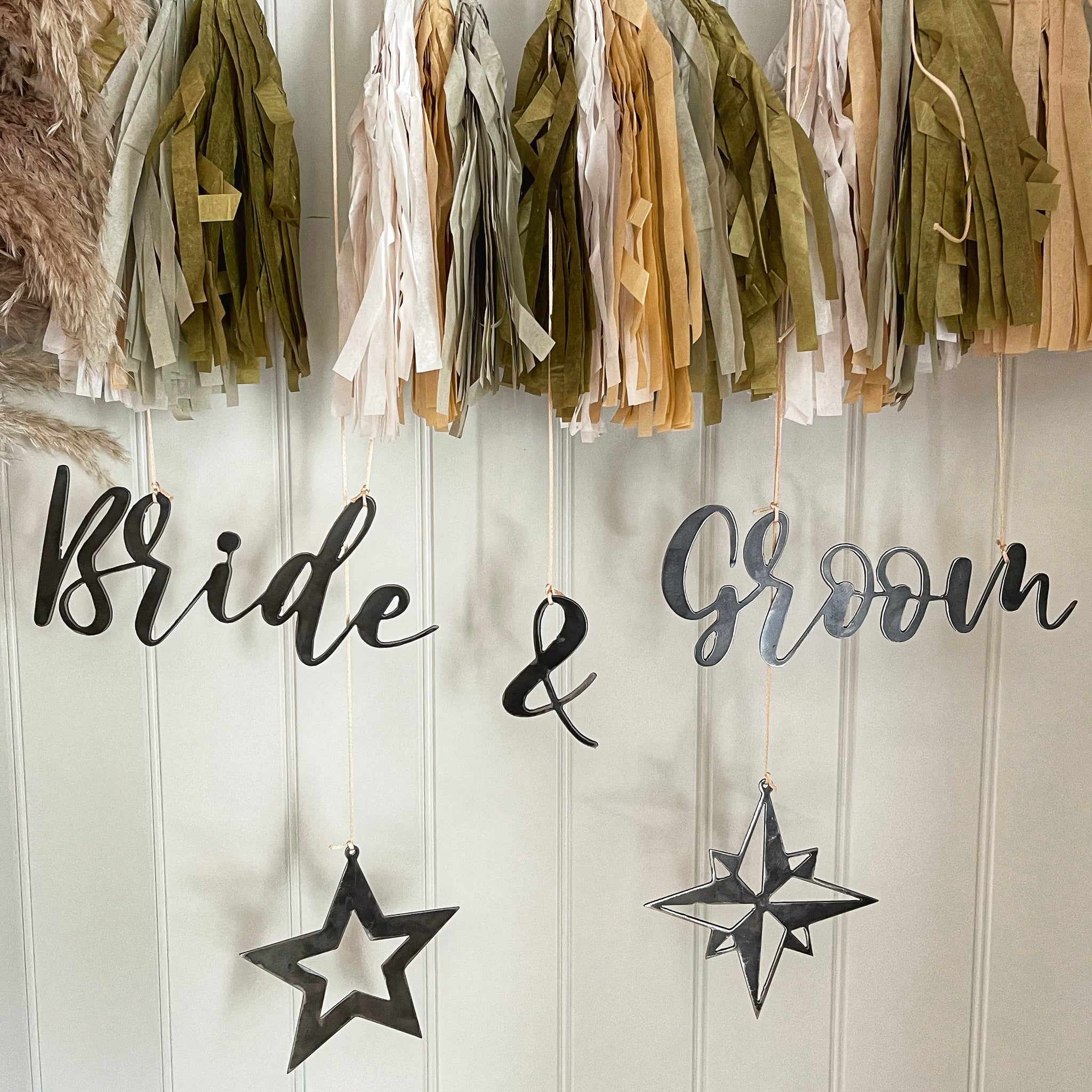 Ceremony Metal ‘Bride’ ‘Groom’ Wedding Sign