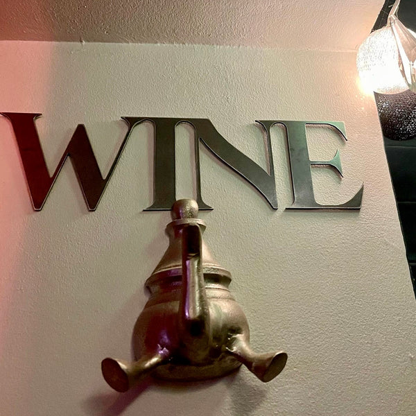 ‘Wine’ Metal Word Wall Art script sign